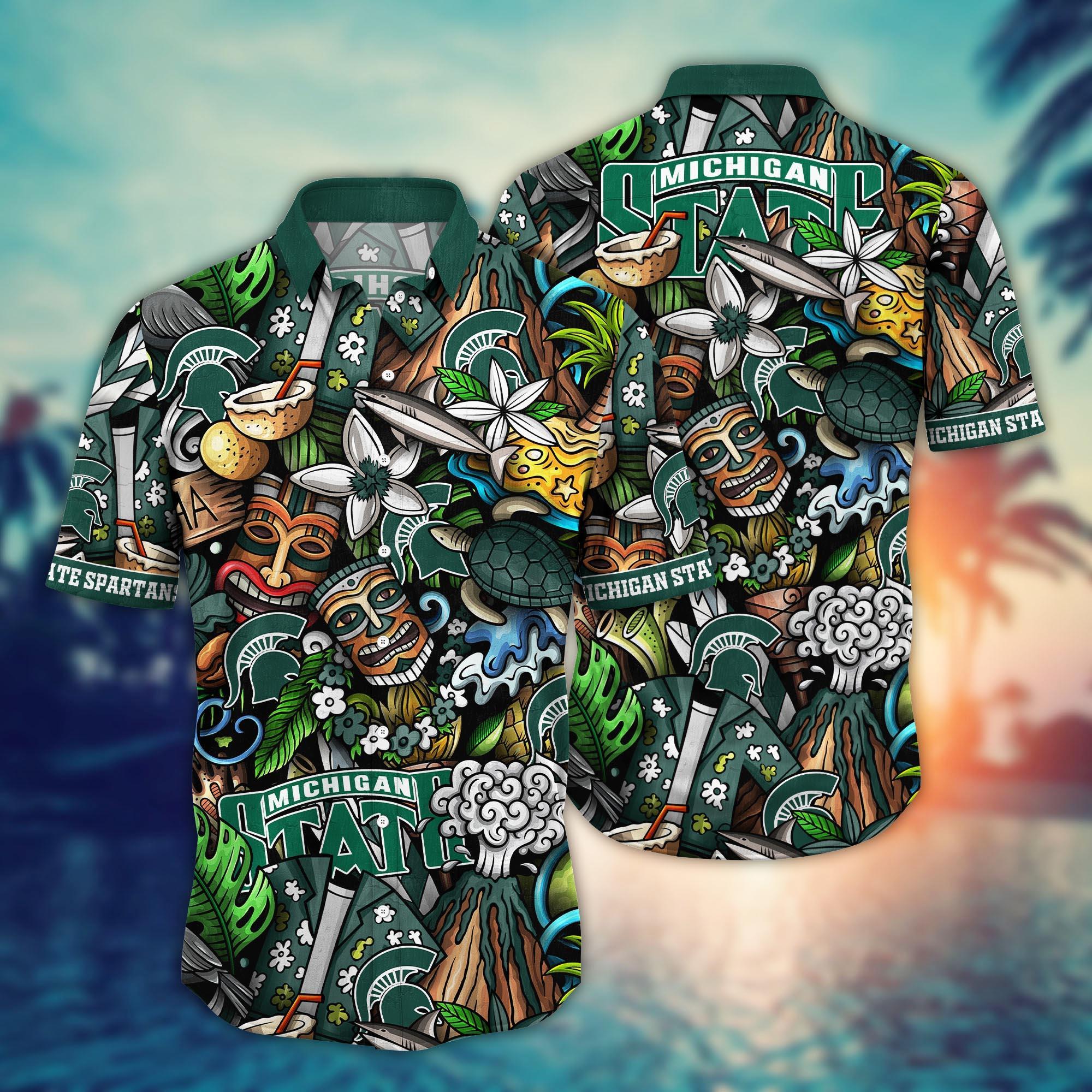 Michigan State Spartans NCAA Flower Hawaii Shirt For Fans Ver 18