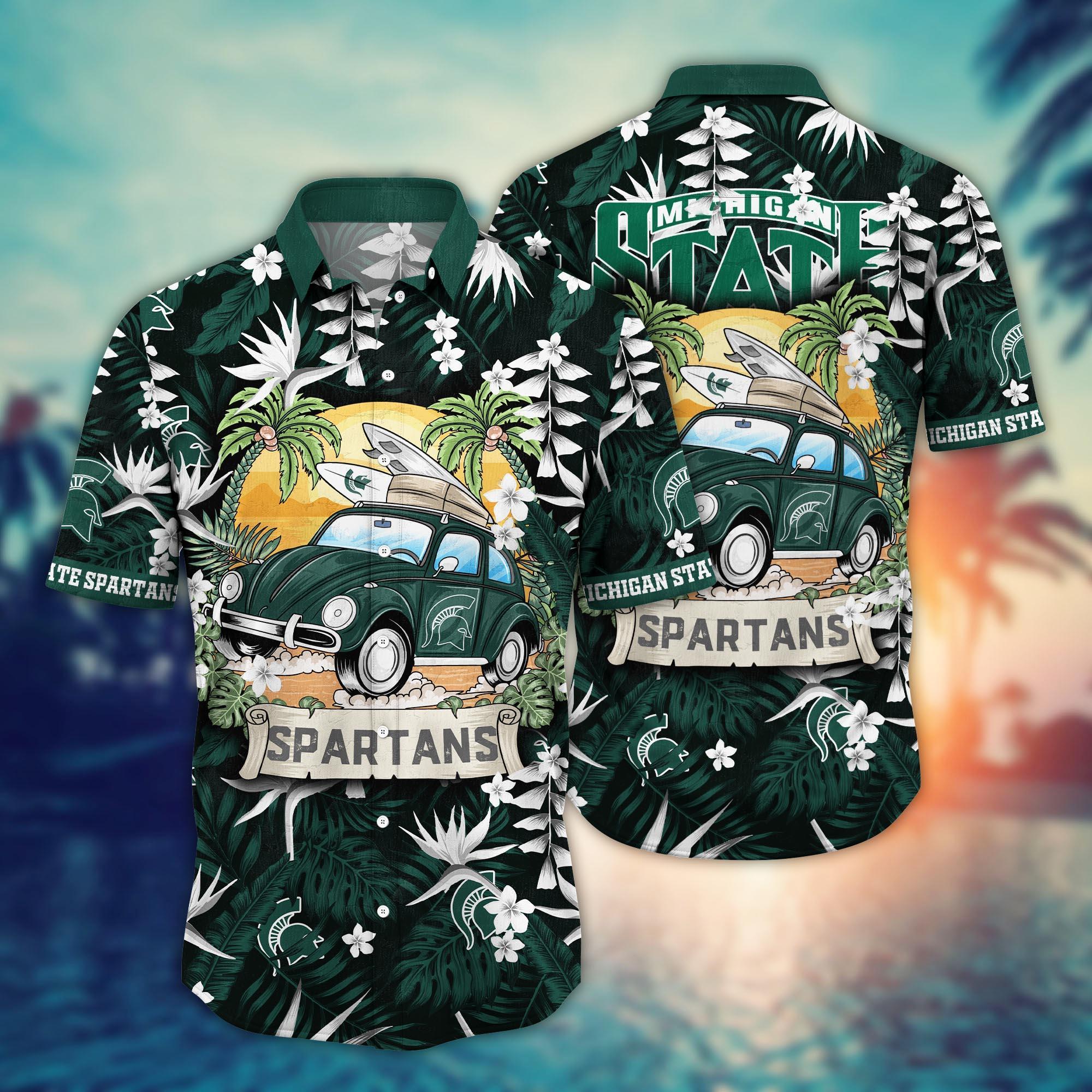 Michigan State Spartans NCAA Flower Hawaii Shirt For Fans Ver 34
