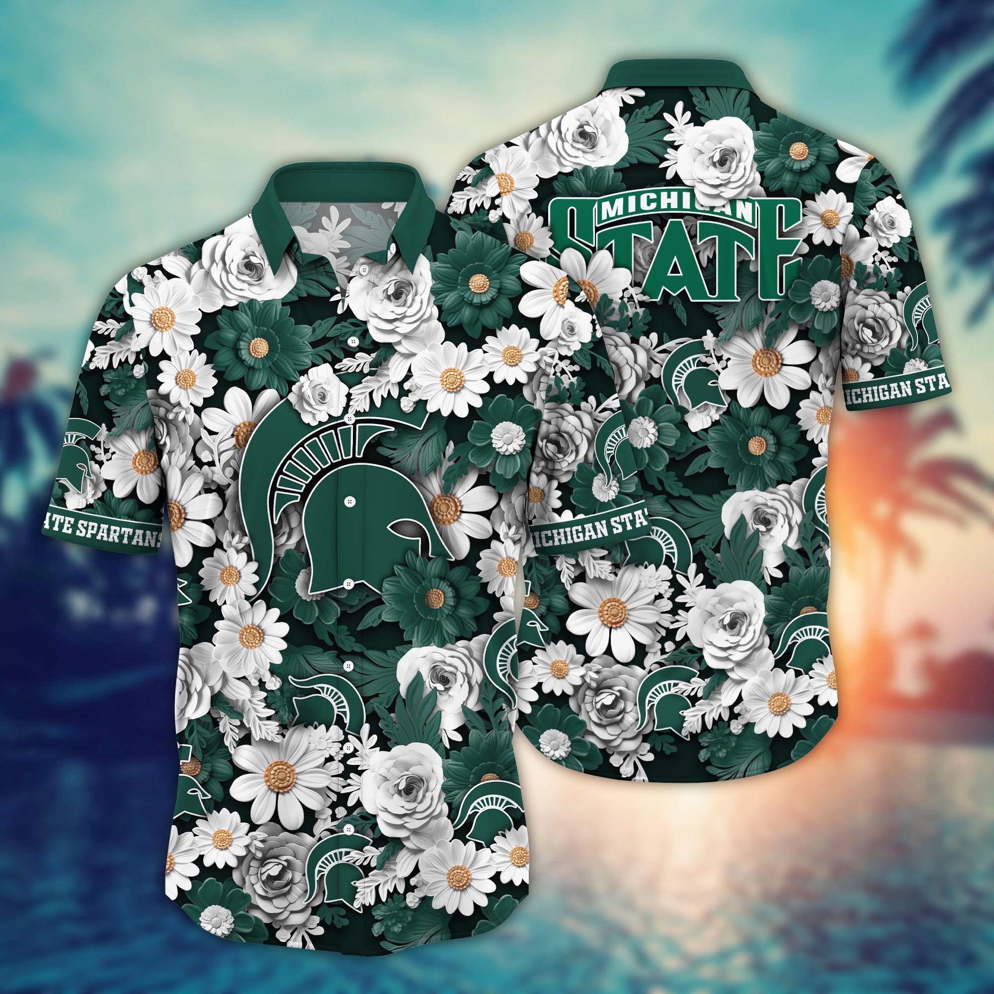 Michigan State Spartans NCAA Flower Hawaii Shirt For Fans Ver 4