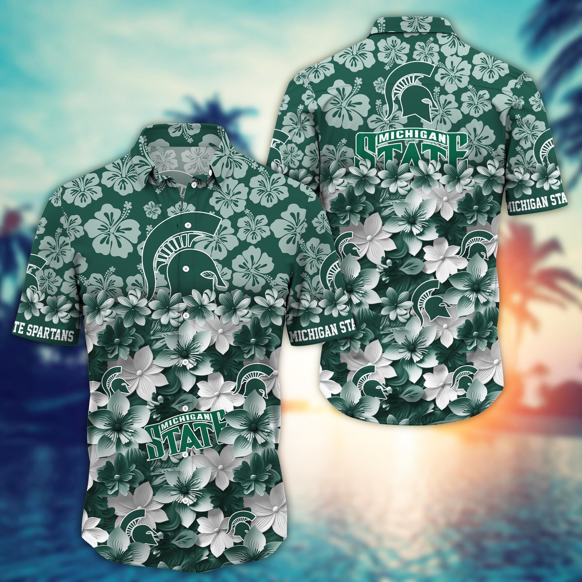 Michigan State Spartans NCAA Hawaiian Shirt Gift For Fan