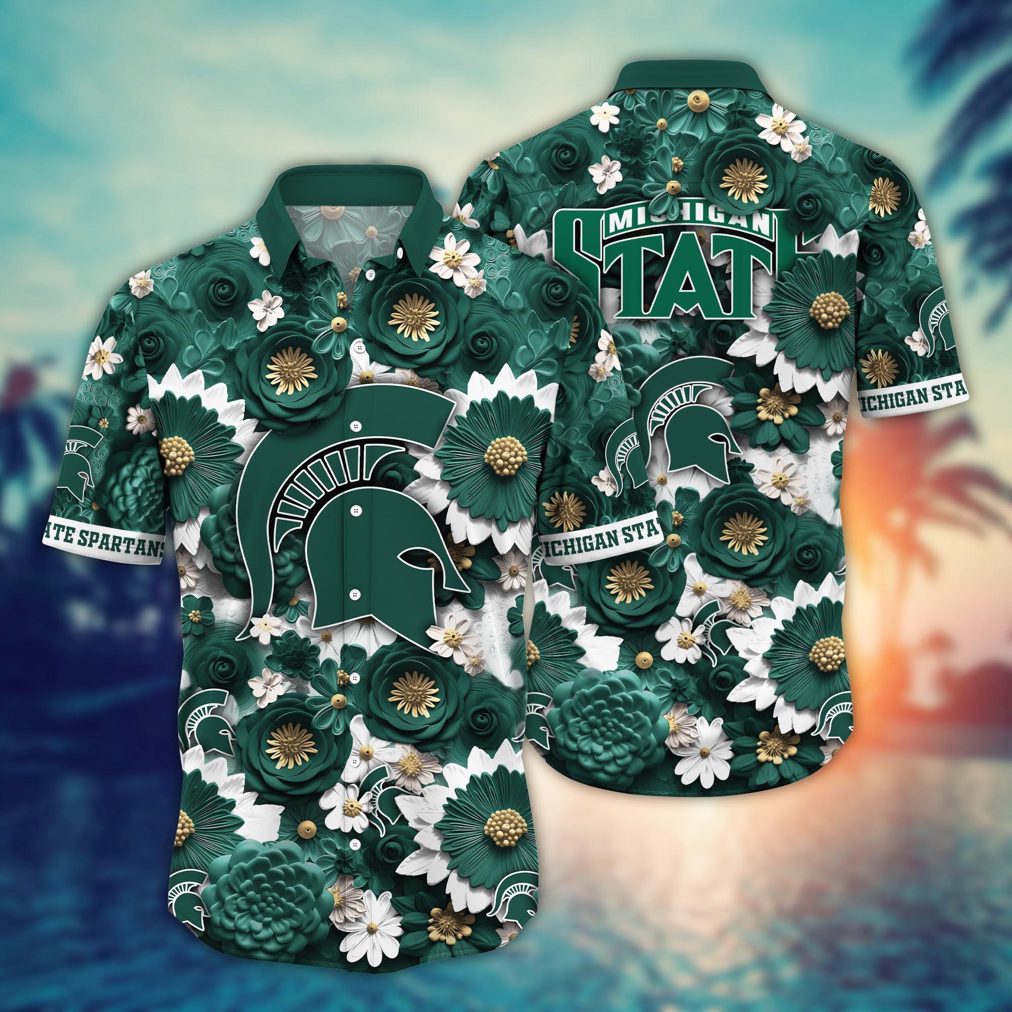 Michigan State Spartans NCAA Hawaiian Shirt for This Summer Customize Shirt Any Team