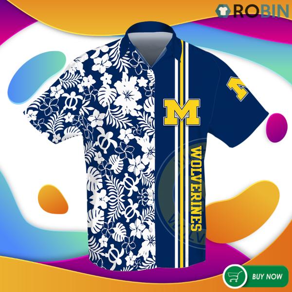 Michigan Wolverines 3D Hawaiian Shirt with Buttons - Perfect for Dressing Up or Down.