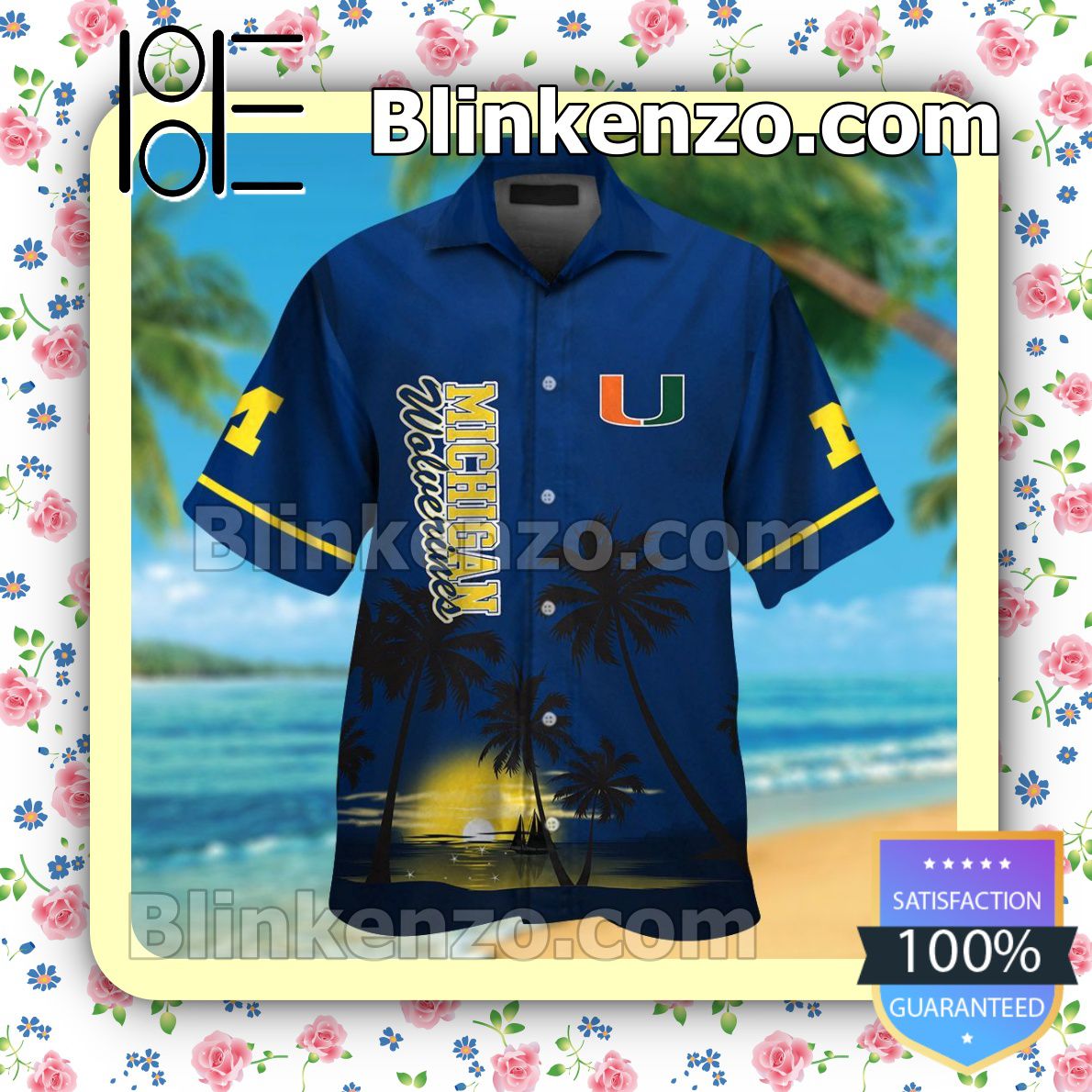 Michigan Wolverines Men's Shirt and Swim Trunk Combo - Designed for Ultimate Comfort.