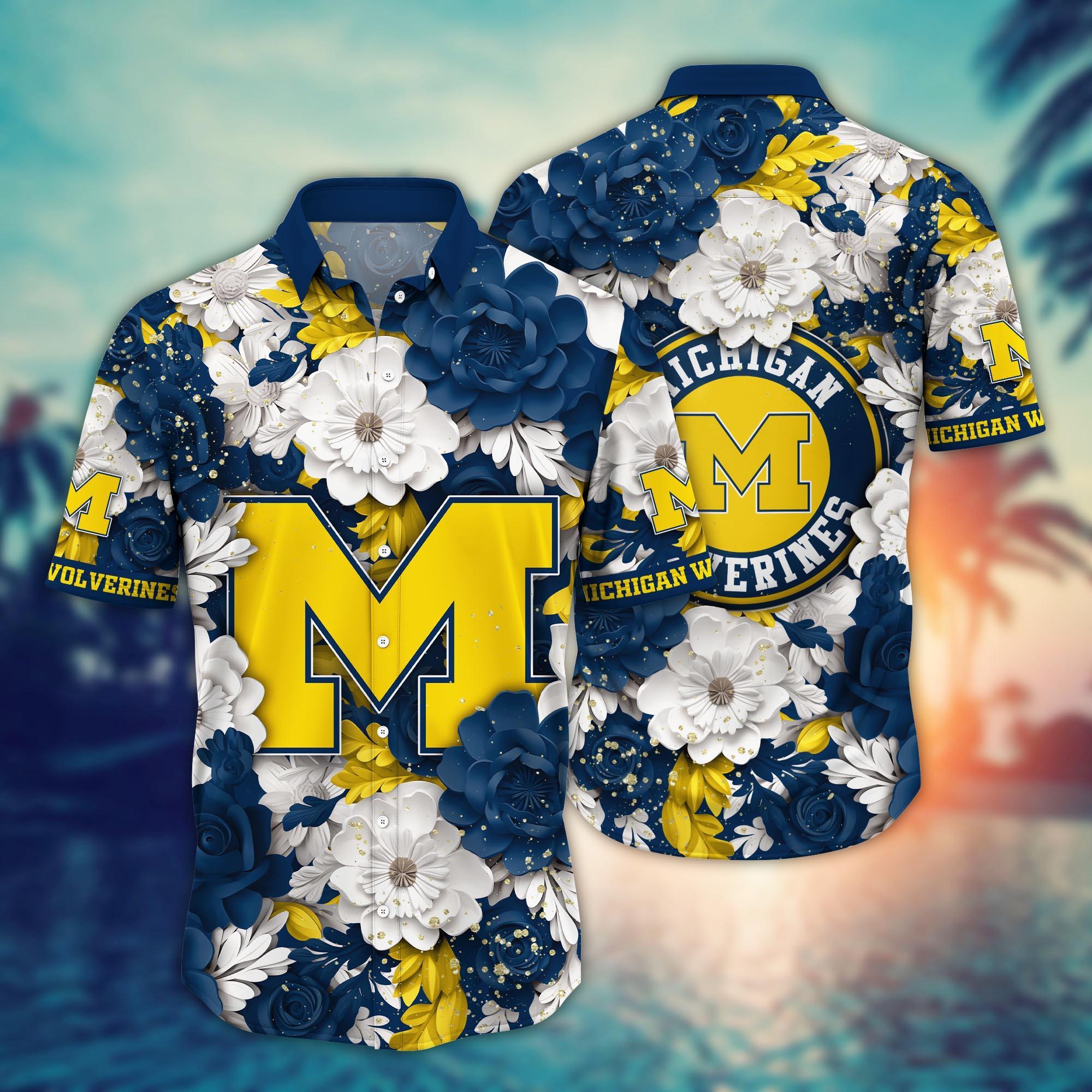 Michigan Wolverines NCAA Flower Hawaii Shirt For Fans Ver 13