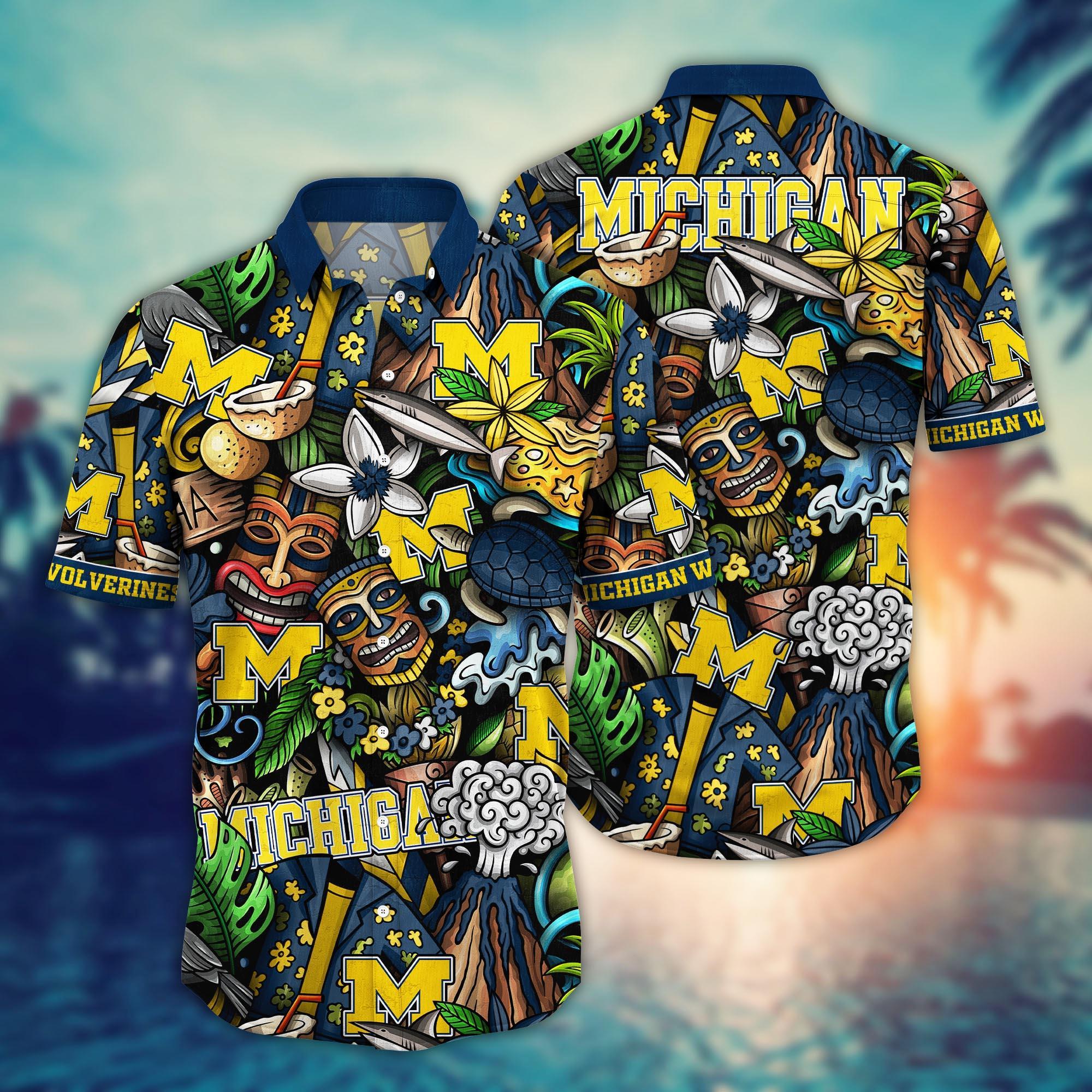 Michigan Wolverines NCAA Flower Hawaii Shirt For Fans Ver 17
