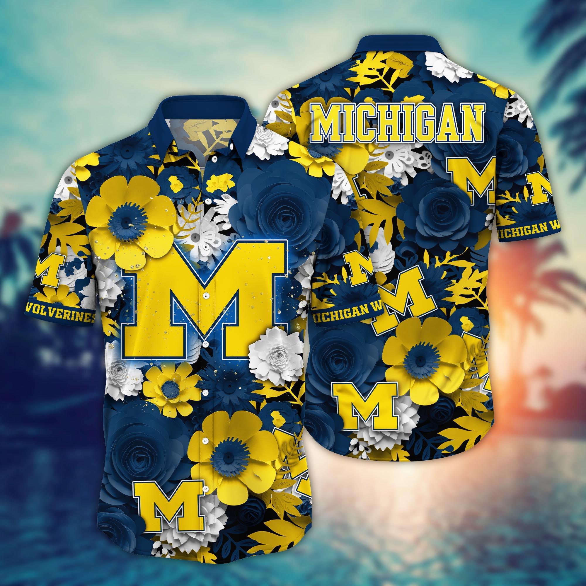 Michigan Wolverines NCAA Flower Hawaii Shirt For Fans Ver 36