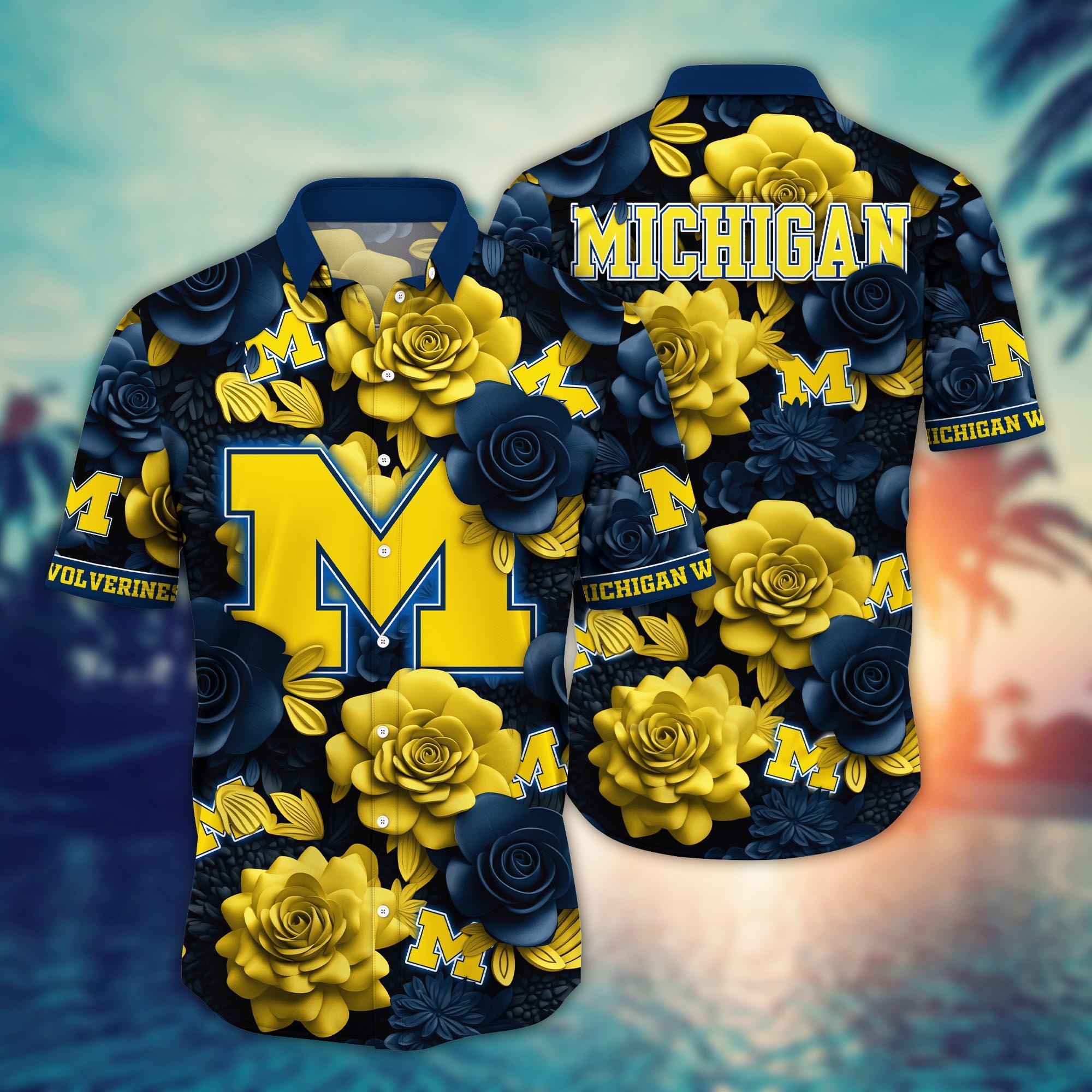 Michigan Wolverines NCAA Flower Hawaii Shirt For Fans Ver 37