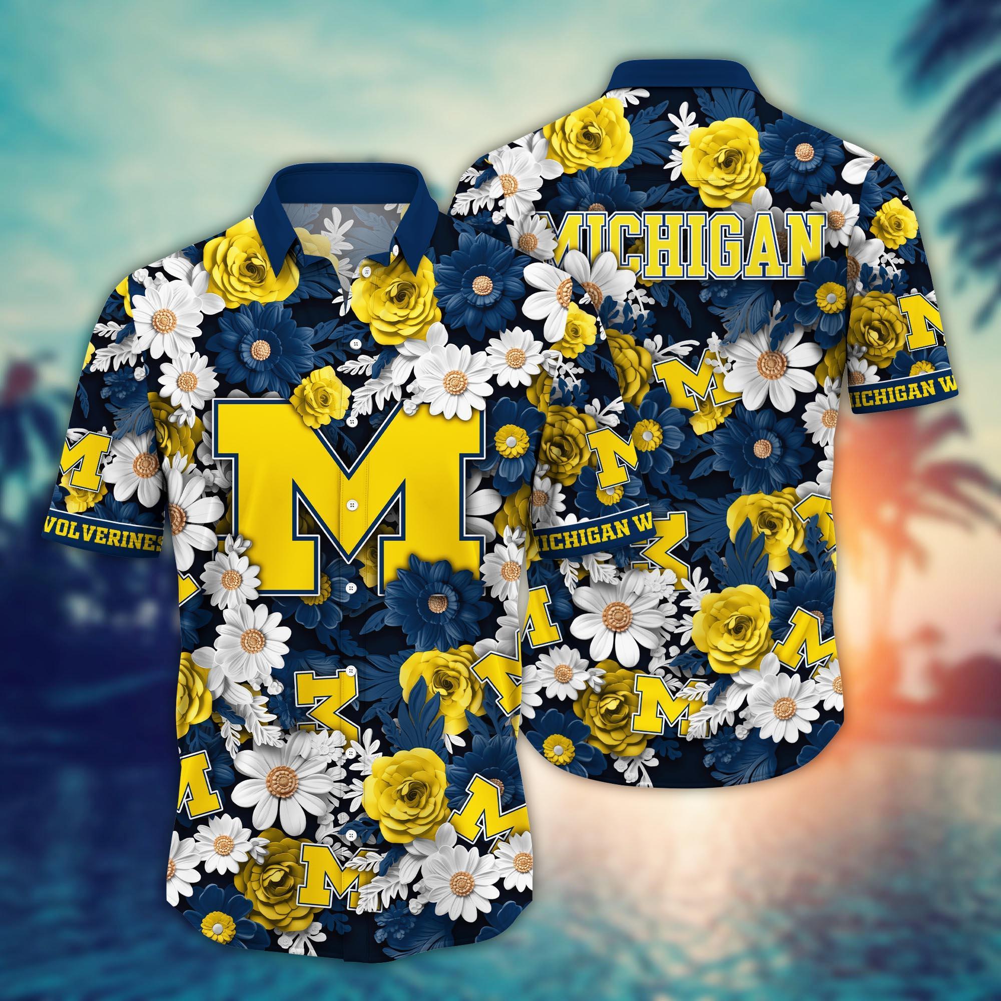 Michigan Wolverines NCAA Flower Hawaii Shirt For Fans Ver 4
