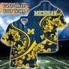 Michigan Wolverines NCAA US Flag Flower Hawaii Shirt For Fans