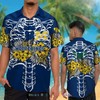 Michigan Wolverines Skeleton Tropical Hawaiian ShirtUsalast - Unique and Creative Design for Wolverines Fans