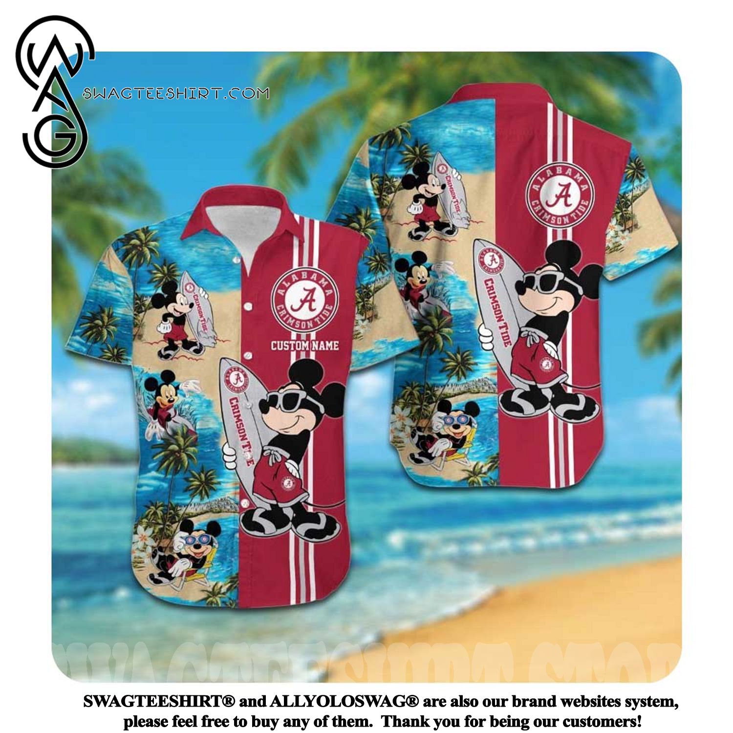 Mickey Makes Everything Better
Get Your Custom Name Alabama Crimson Tide Summer Hawaiian Shirt Now