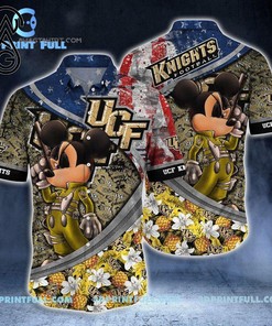 Mickey Mouse And NCAA UCF Knights Combo Hawaiian Shirt And Shorts - Perfect Gift for Fans of UCF and Disney