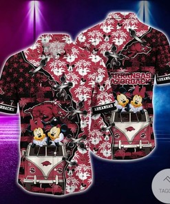 Mickey Mouse Arkansas Razorbacks NCAA Hawaiian Shirt, Perfect for Disney Fans