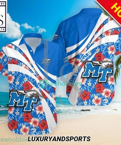 Middle Tennessee Blue Raiders Hibiscus Hawaiian Shirt - Perfect for That Tropical Vacation.