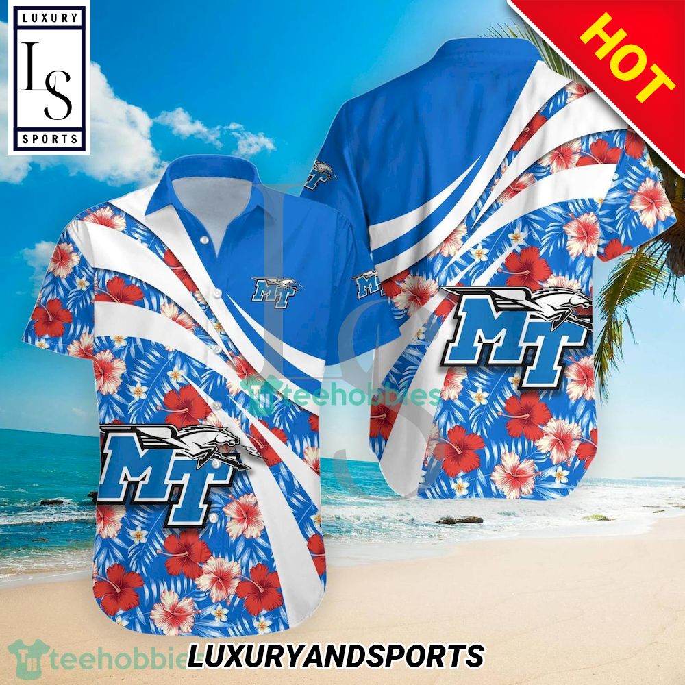 Middle Tennessee Blue Raiders Hibiscus Hawaiian Shirt - Perfect for That Tropical Vacation.