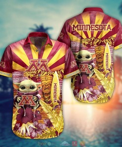 Minnesota Golden Gophers Baby Yoda NCAA Hawaiian Shirt, Shorts - Cute and Trendy Shirt Design for Baby Yoda Fans