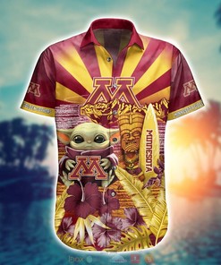 Minnesota Golden Gophers Baby Yoda NCAA Hawaiian Shirt, Shorts - Cute and Trendy Shirt Design for Baby Yoda Fans