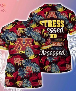 Minnesota Golden Gophers Hawaiian Shirt And Shorts For Summer, Stress Blessed Obsessed Fans