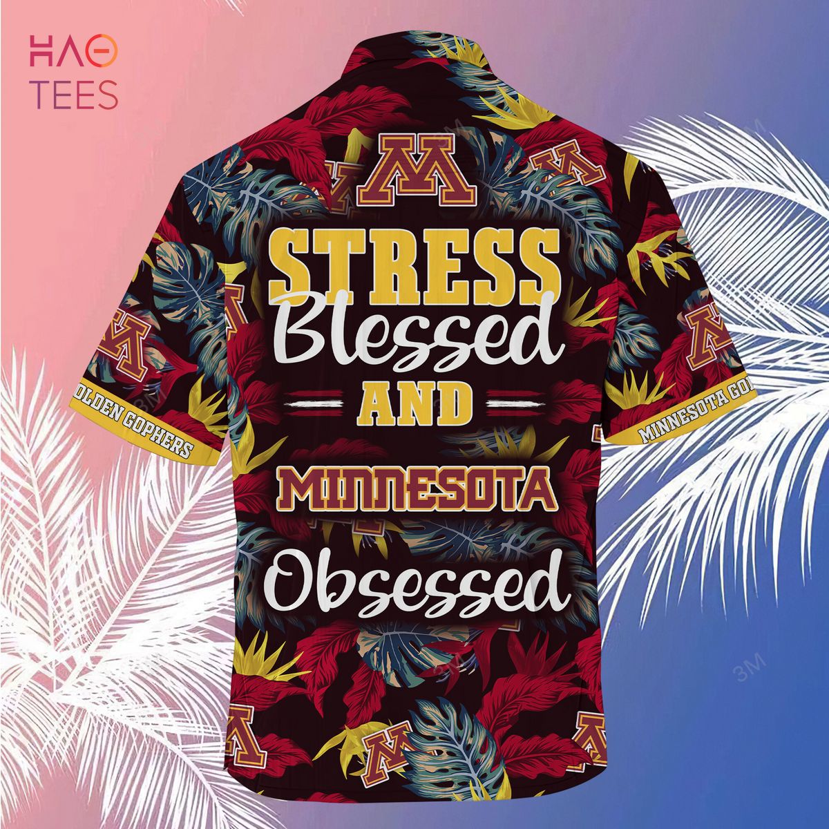 Minnesota Golden Gophers Hawaiian Shirt And Shorts For Summer, Stress Blessed Obsessed Fans