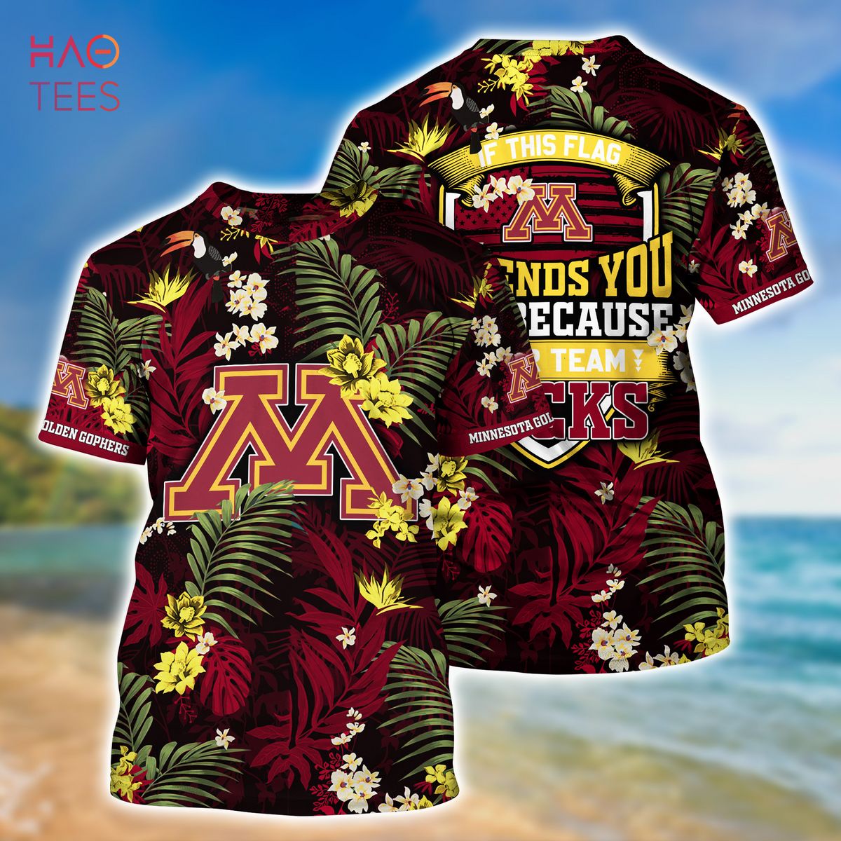 Minnesota Golden Gophers Hawaiian Shirt And Shorts For Summer, Tropical Patterns For Fans