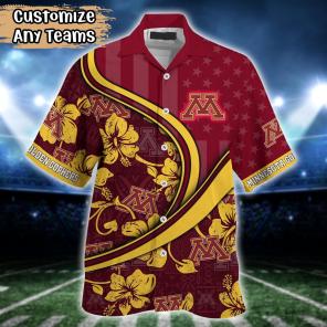 Minnesota Golden Gophers NCAA US Flag Flower Hawaii Shirt For Fans