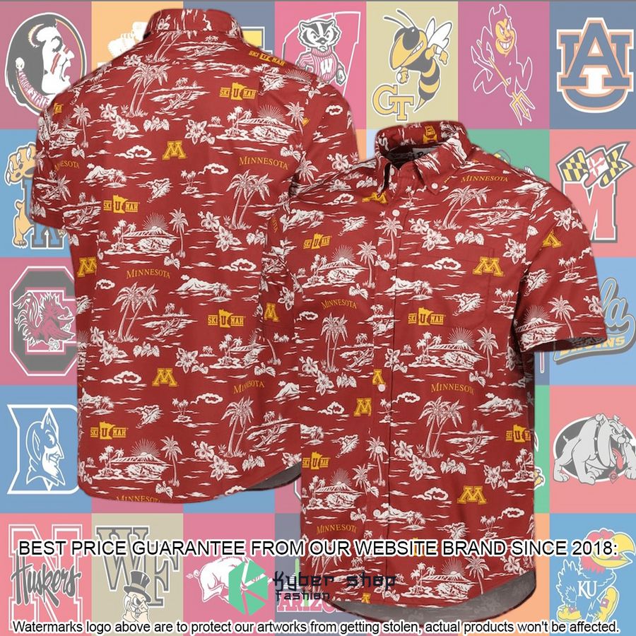 Minnesota Golden Gophers Reyn Spooner Performance Maroon Hawaiian Shirt