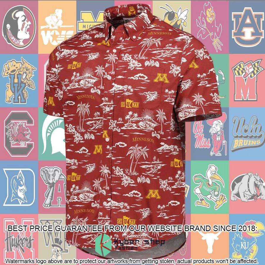 Minnesota Golden Gophers Reyn Spooner Performance Maroon Hawaiian Shirt