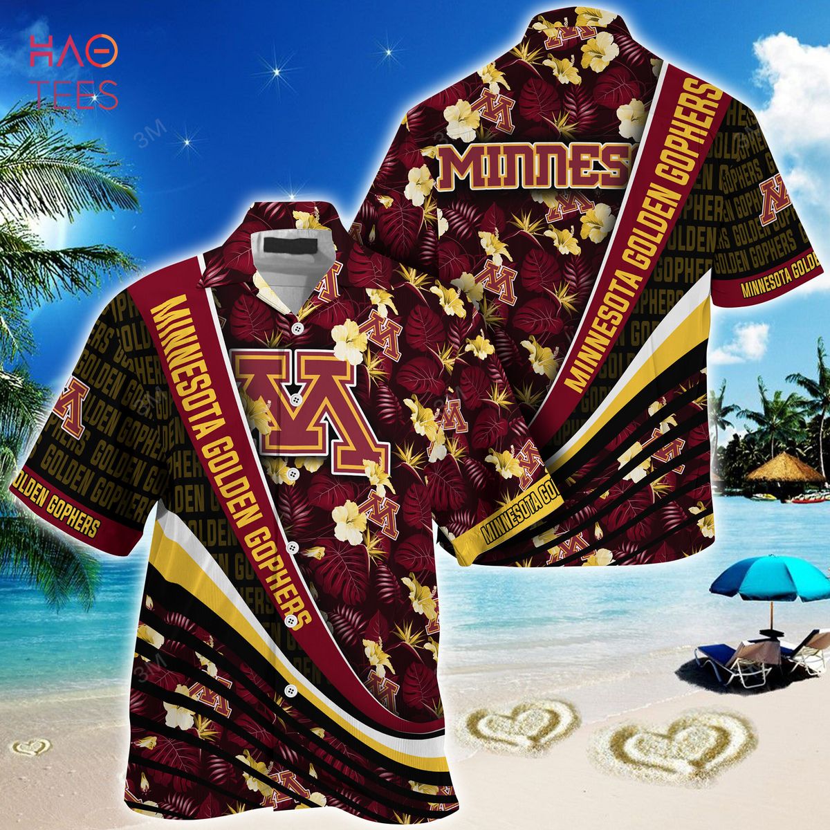 Minnesota Golden Gophers Summer Hawaiian Shirt with Tropical Flower Pattern for NCAA Enthusiasts