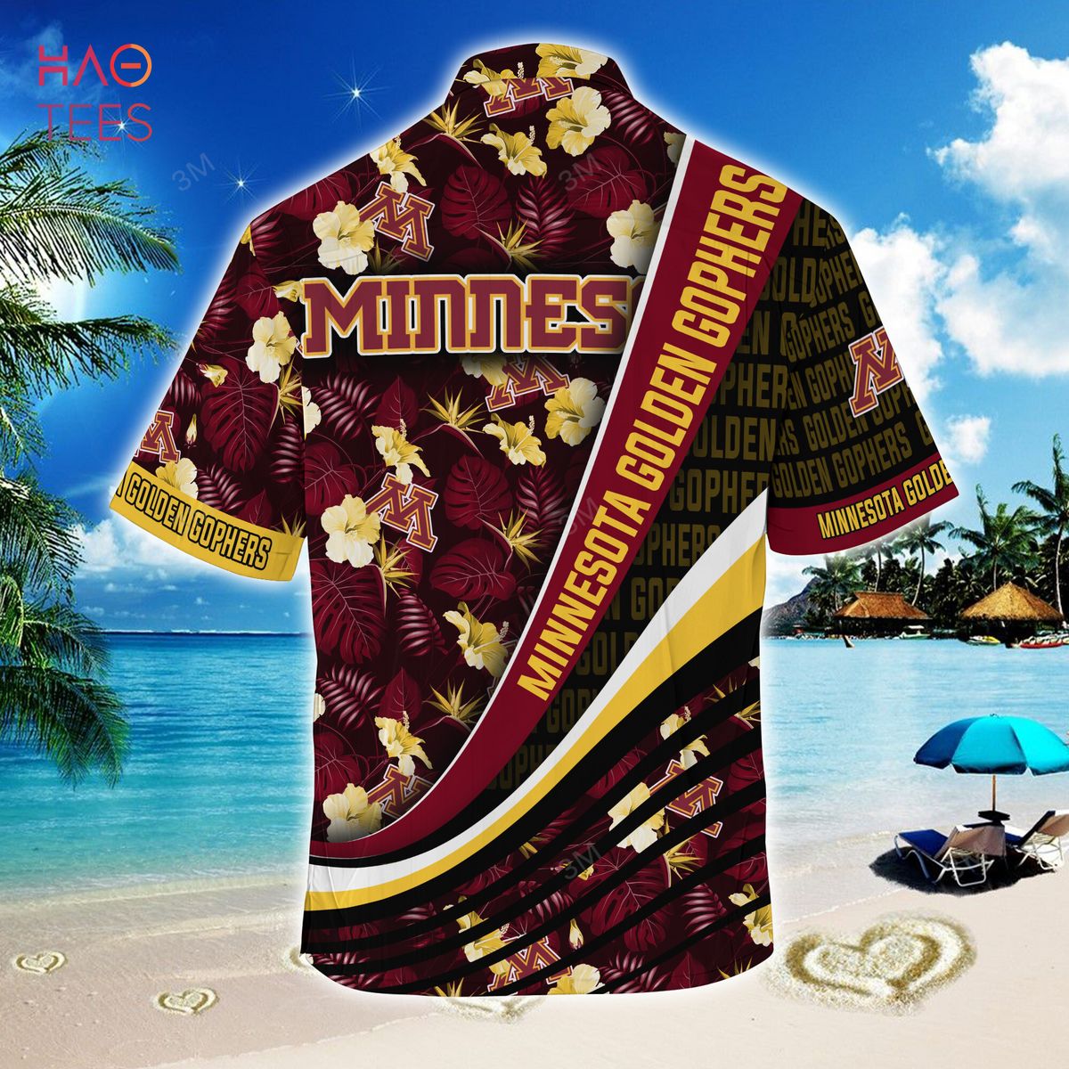 Minnesota Golden Gophers Summer Hawaiian Shirt with Tropical Flower Pattern for NCAA Enthusiasts