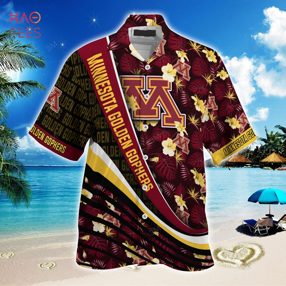 Minnesota Golden Gophers Summer Hawaiian Shirt with Tropical Flower Pattern for NCAA Enthusiasts