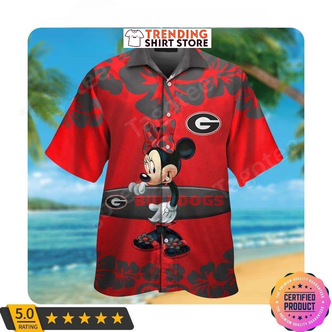 Minnie Mouse Georgia Bulldogs UGA Hawaiian Shirt - Perfect Gift
