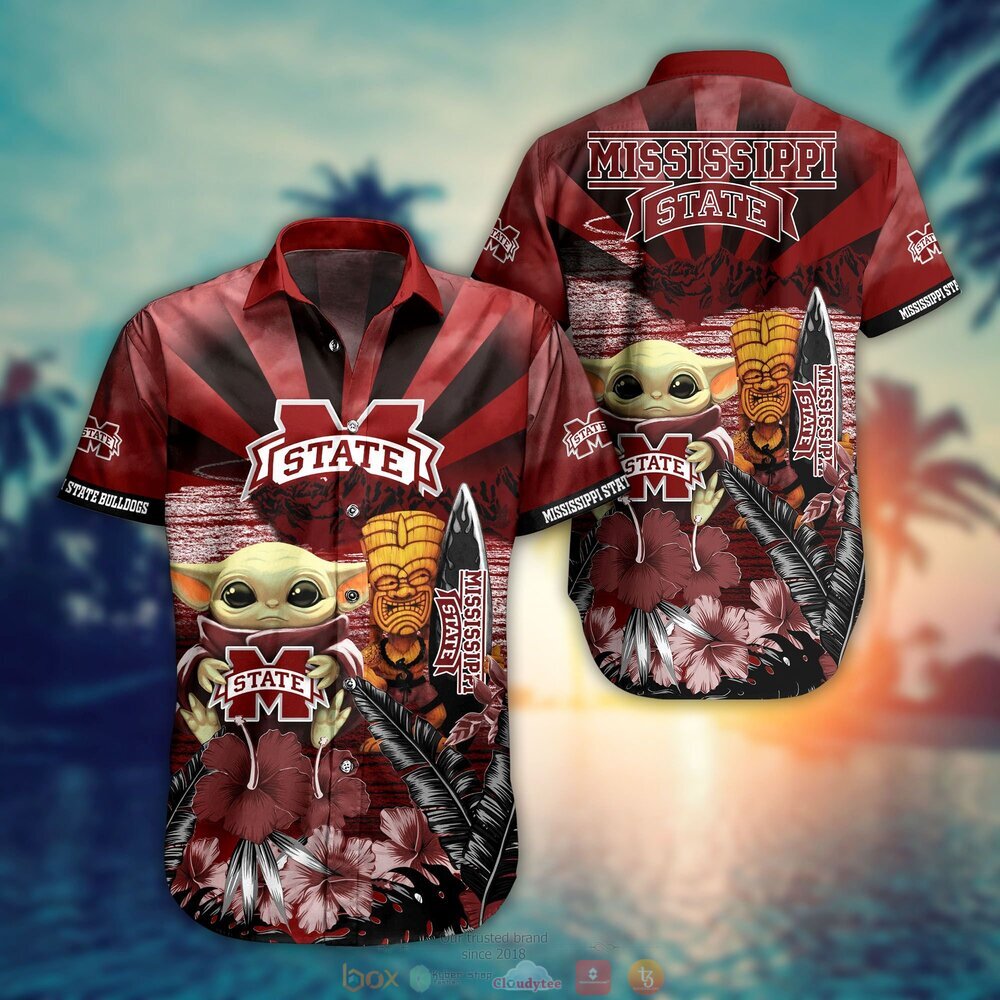 Mississippi State Bulldogs Baby Yoda NCAA Hawaiian Shirt, Shorts - Cute and Trendy Hawaiian Shirt for Baby Yoda Fans