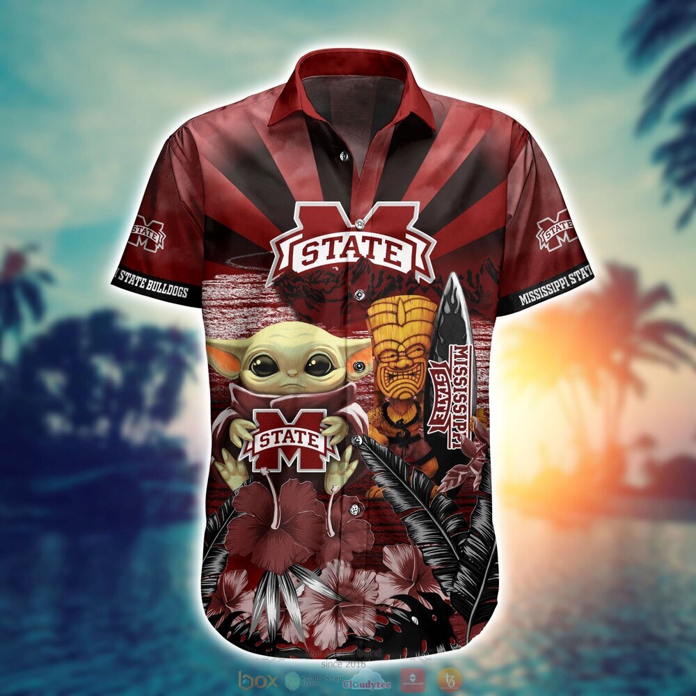 Mississippi State Bulldogs Baby Yoda NCAA Hawaiian Shirt, Shorts - Cute and Trendy Hawaiian Shirt for Baby Yoda Fans