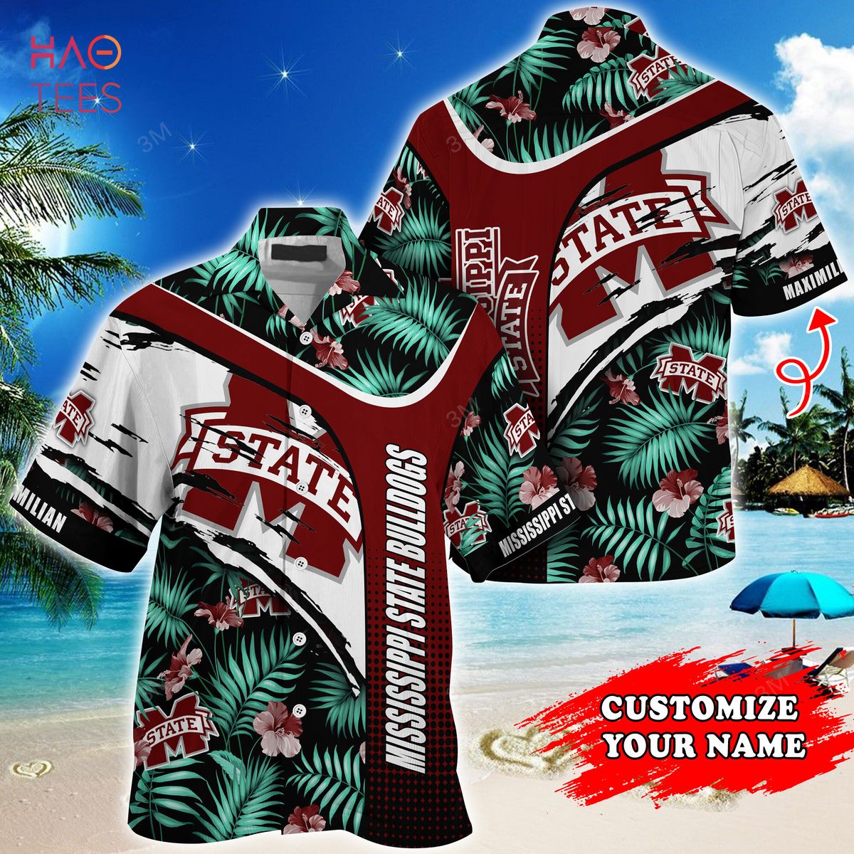 Mississippi State Bulldogs Customized Summer Hawaiian Shirt - Personalized for Fans with Tropical Pattern
