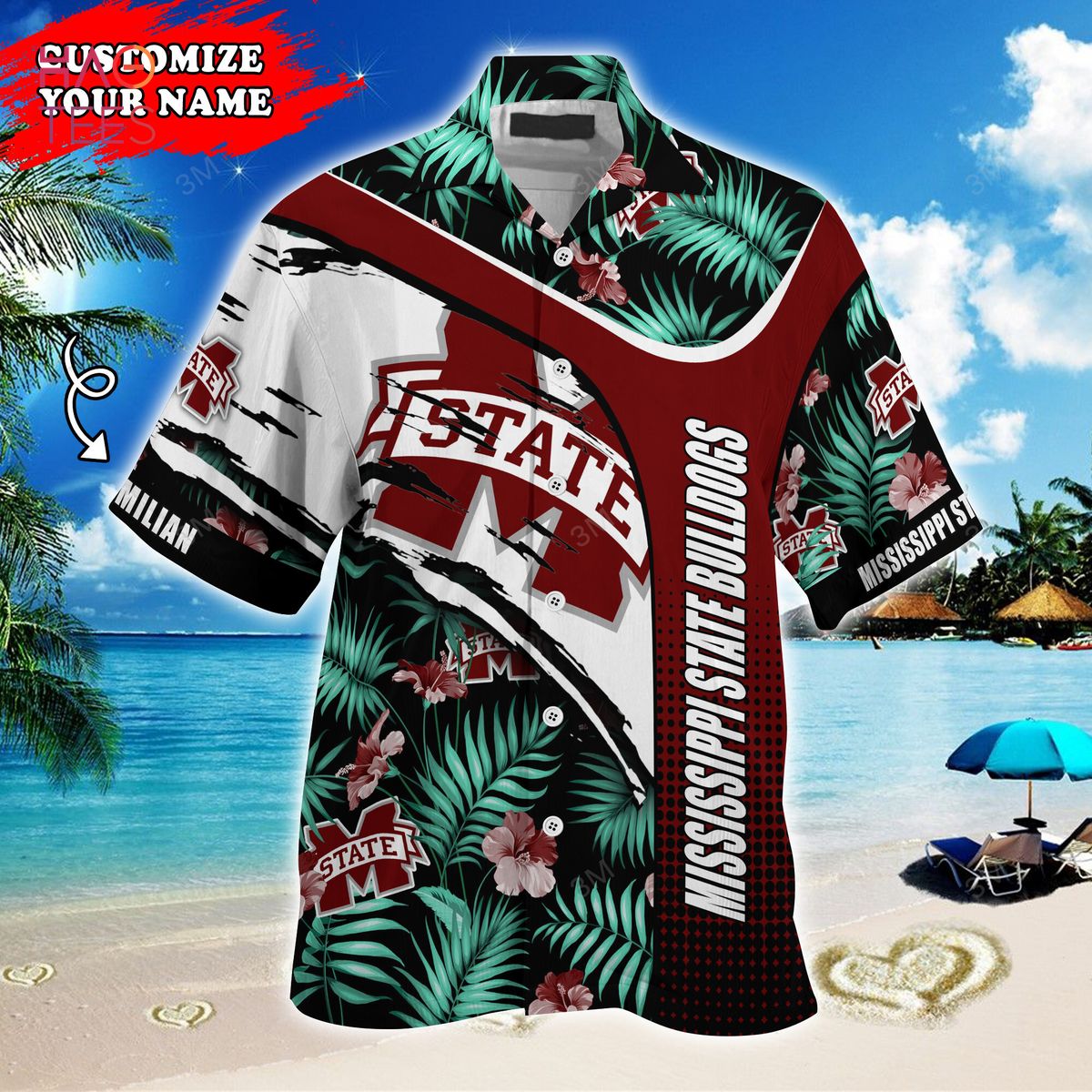 Mississippi State Bulldogs Customized Summer Hawaiian Shirt - Personalized for Fans with Tropical Pattern
