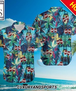 Mississippi State Bulldogs Floral Tropical Hawaiian Shirt - Perfect Shirt for Men who Love Flowers and Tropical Vibes