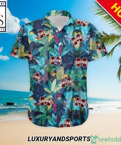 Mississippi State Bulldogs Floral Tropical Hawaiian Shirt - Perfect Shirt for Men who Love Flowers and Tropical Vibes