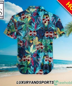Mississippi State Bulldogs Floral Tropical Hawaiian Shirt - Perfect Shirt for Men who Love Flowers and Tropical Vibes