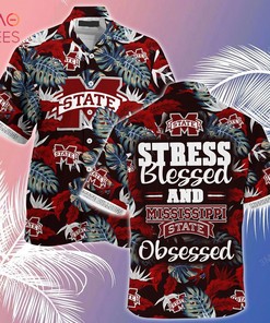 Mississippi State Bulldogs Hawaiian Shirt And Shorts For Summer, Stress Blessed Obsessed Fans 