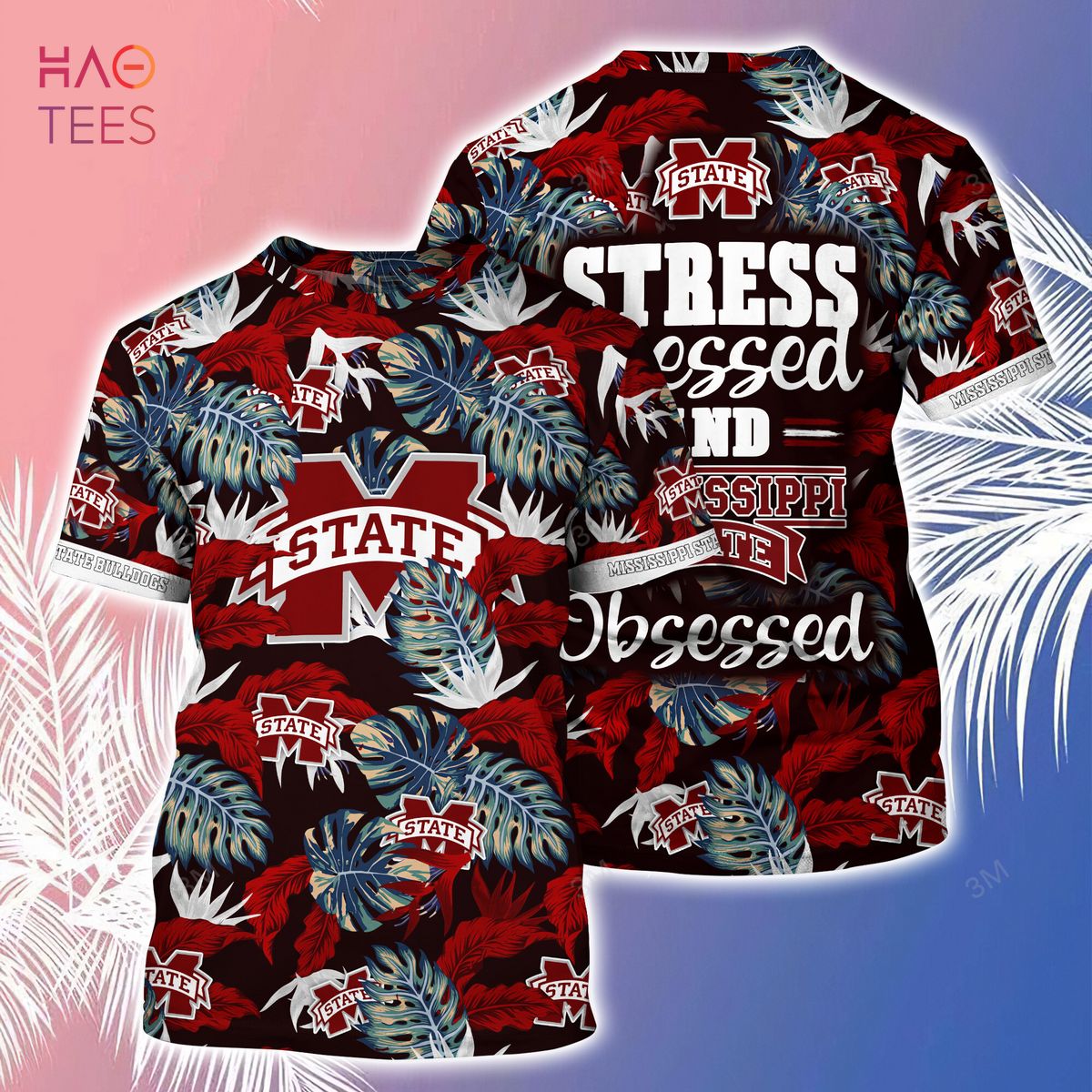 Mississippi State Bulldogs Hawaiian Shirt And Shorts For Summer, Stress Blessed Obsessed Fans