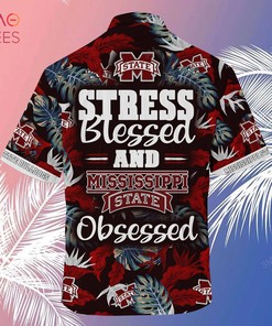 Mississippi State Bulldogs Hawaiian Shirt And Shorts For Summer, Stress Blessed Obsessed Fans