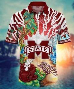 Mississippi State Bulldogs NCAA Flower Hawaii Shirt For Fans Ver 2