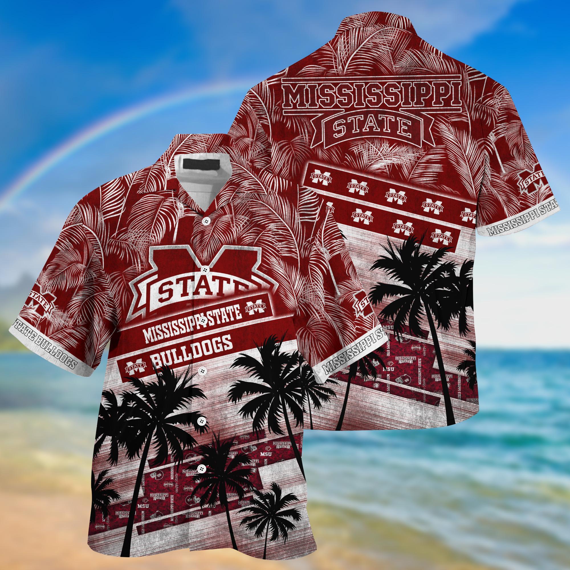 Mississippi State Bulldogs NCAA Palm Tree Pattern Hawaii Shirt For Sports Fans