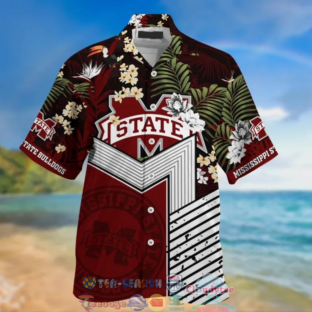 Mississippi State Bulldogs NCAA Tropical Hawaiian Shirt and Shorts - Perfect Set for Summer Beach Days