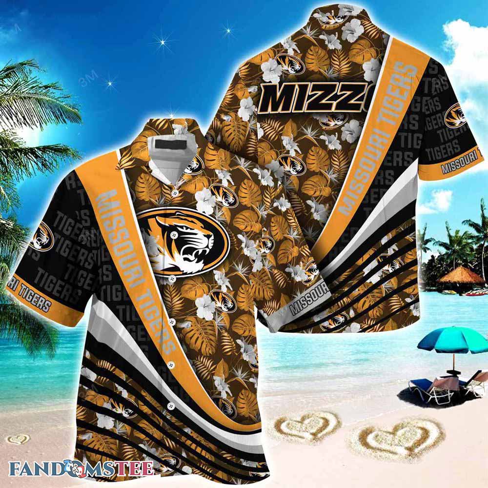 Missouri Tigers Beach Hawaiian Shirt with Tropical Flower Pattern for Summer Fun