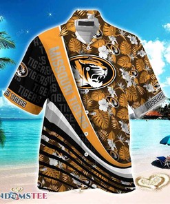 Missouri Tigers Beach Hawaiian Shirt with Tropical Flower Pattern for Summer Fun