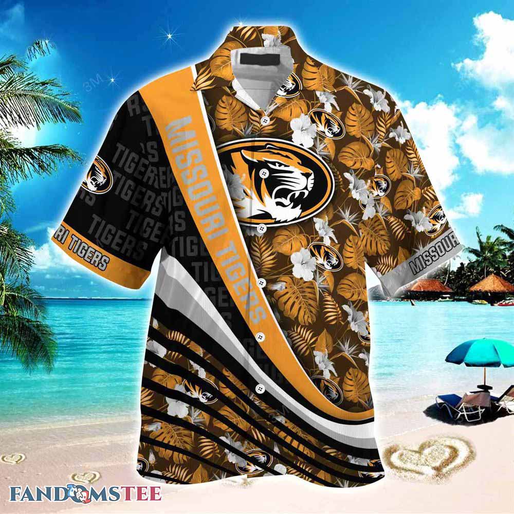 Missouri Tigers Beach Hawaiian Shirt with Tropical Flower Pattern for Summer Fun