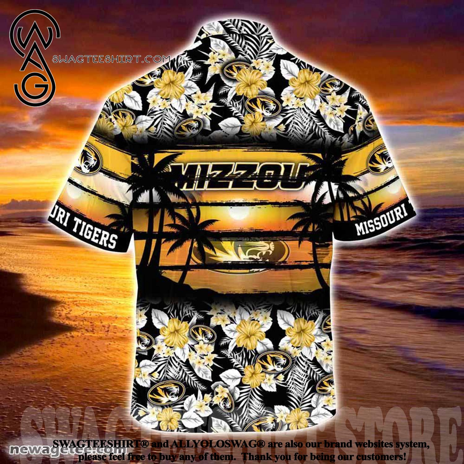 Missouri Tigers Hawaiian Shirt with Hibiscus Pattern for Sports Fan on Vacation
