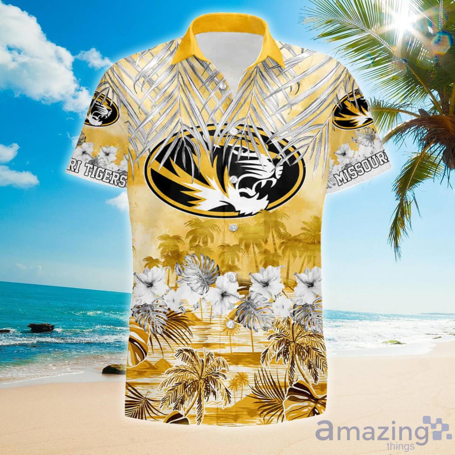 Missouri Tigers NCAA Summer Hawaiian Shirt and Shorts - Perfect for a Day at the Beach.