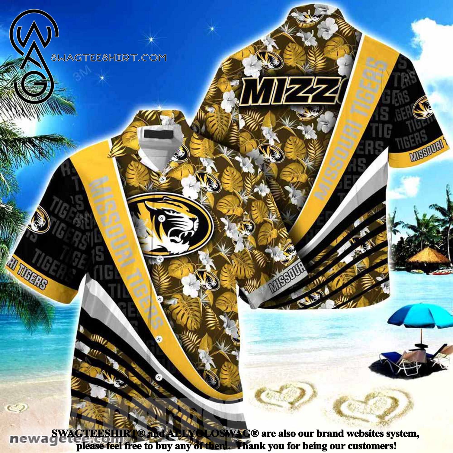 Missouri Tigers Summer Beach Hawaiian Shirt with Tropical Flower Pattern Anything but Ordinary